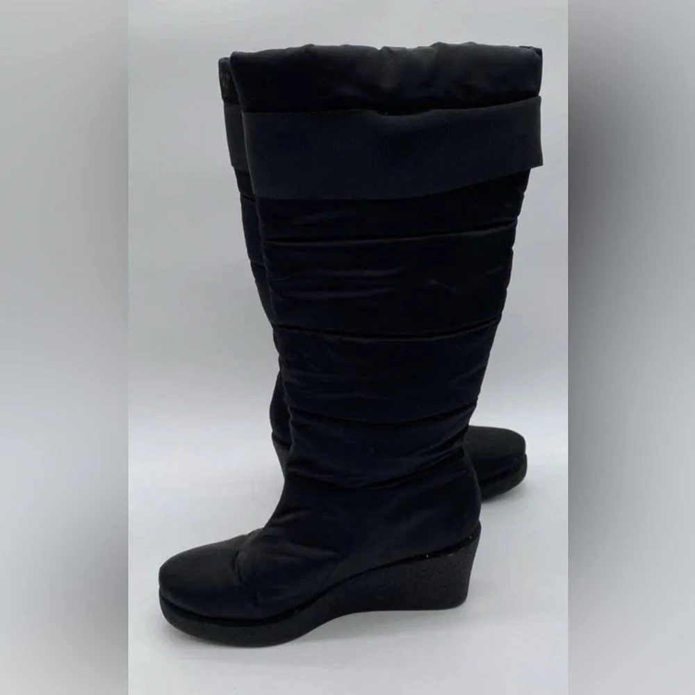 Kate Spade New York woman's Cagney black Quilted Wedge Heel snow boots